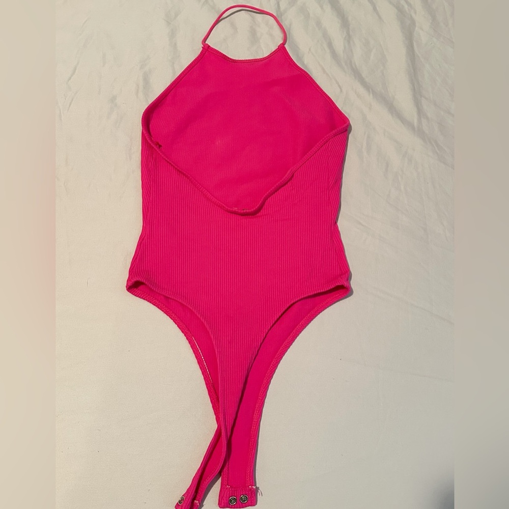 Vibrant Pink Open Back Top